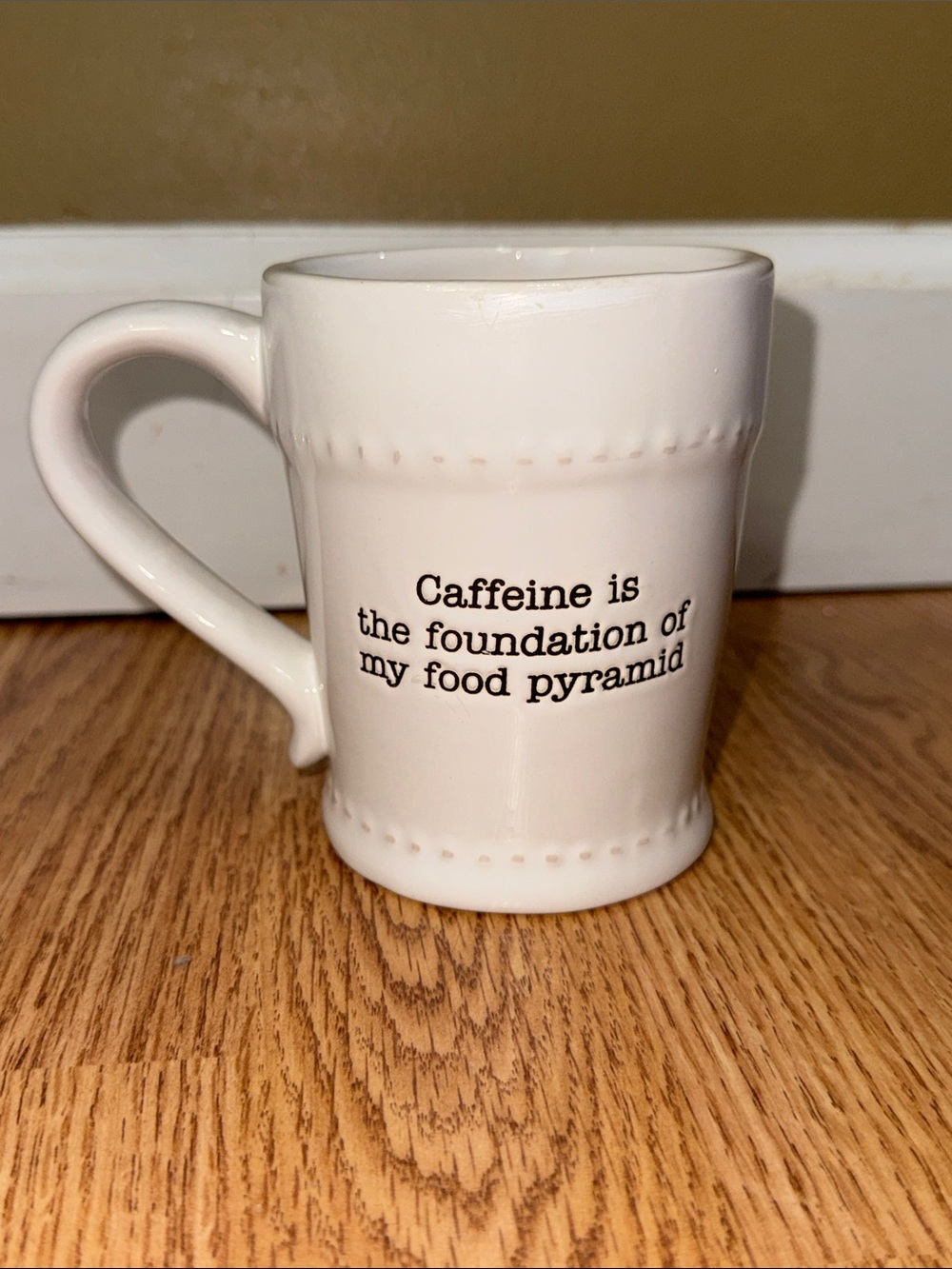 [EUC] MUD PIE COFFEE TEA CUP MUG CAFFEINE IS THE FOUNDATION TO MY FOOD PYRAMID
